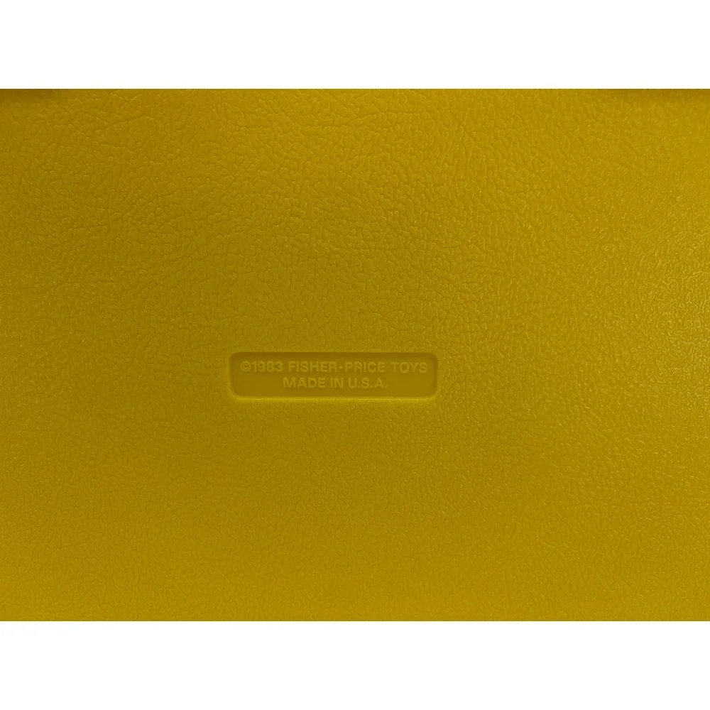 Vintage 1983 Fisher-Price Construx Yellow Plastic Storage Carrying Case USA Made